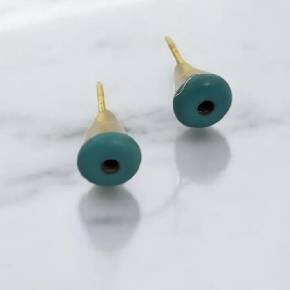 14k Gold Plated Turquoise Stud Earring Post Gold Plated